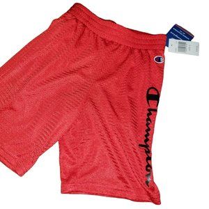 Champion Boy's SMALL Red Logo Athletic Shorts Pockets Athleisure Vacation NWT